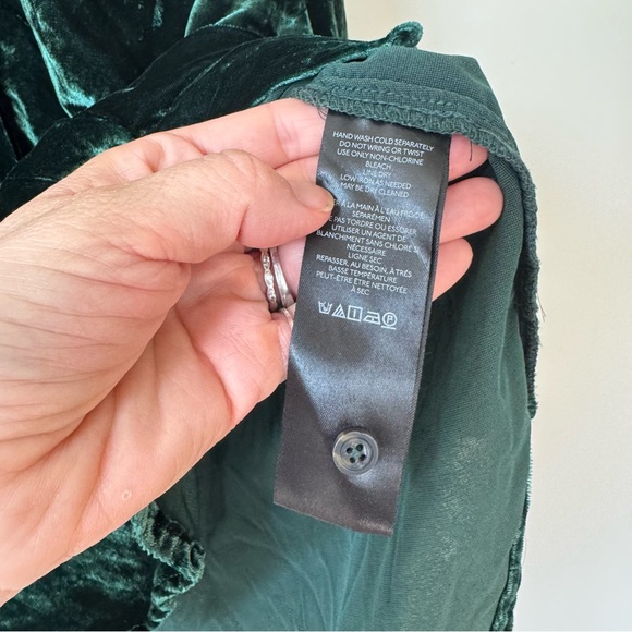 NWOT Anthropologie Pilcro The Hadley Relaxed Button Down Shirt Green Velvet XLP - Picture 10 of 10